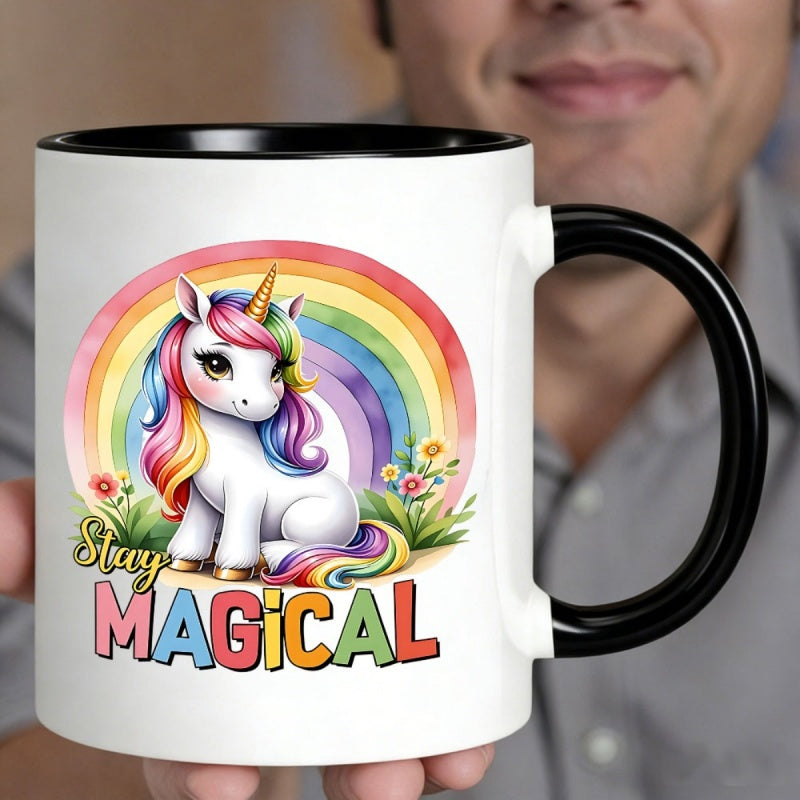 Tailorly Black Accent 11 oz Mug - unicorn