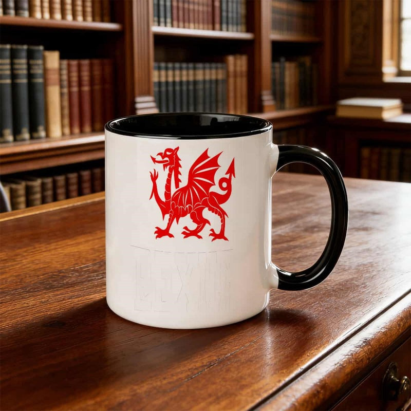 Tailorly Black Accent 11 oz Mug - red dragon