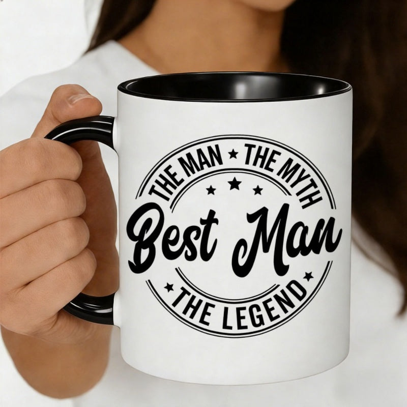 Tailorly Black Accent 11 oz Mug - man the legend design