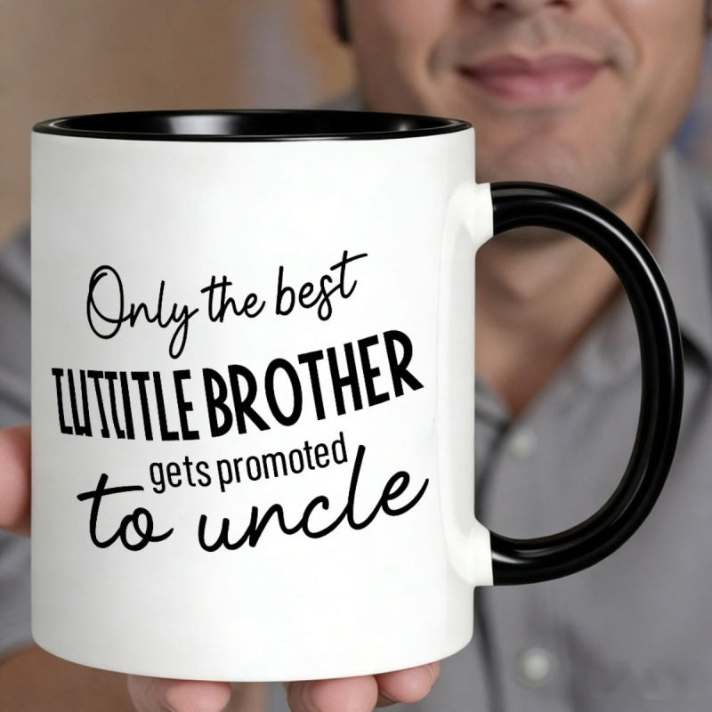 Tailorly Black Accent 11 oz Mug - humorous quote celebrating the best who becomes an uncle family and birthday