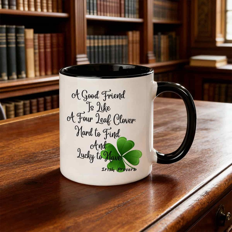Tailorly Black Accent 11 oz Mug - 11oz irish a is like a ceramic gift beer mug milk cup multiple colors durable and easy to clean multi