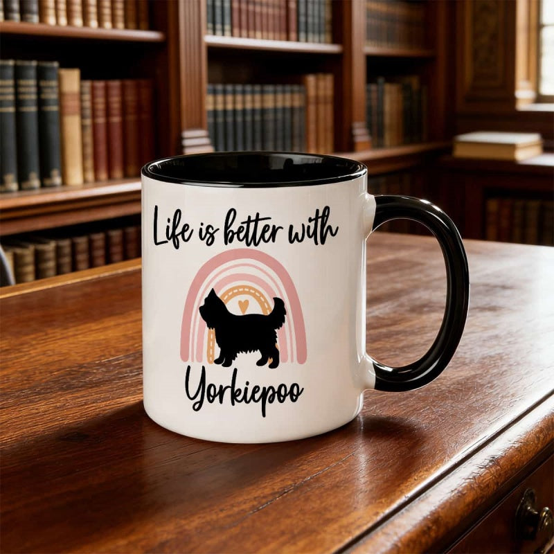Tailorly Black Accent 11 oz Mug - yorkiepoo design