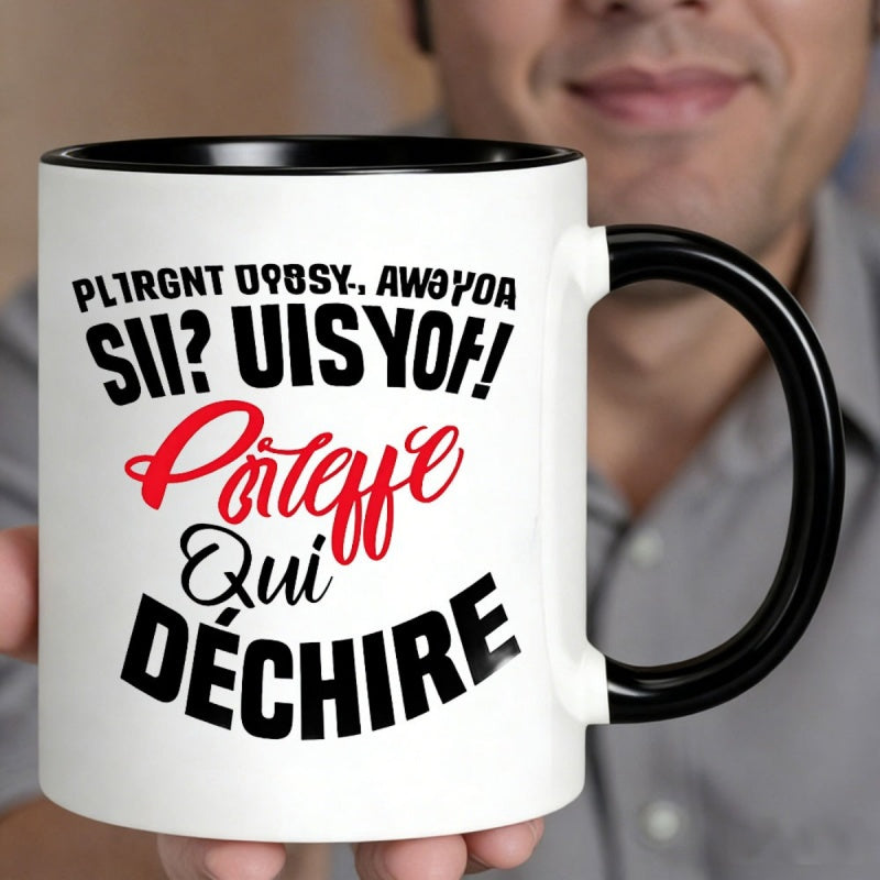 Tailorly Black Accent 11 oz Mug - french graffiti