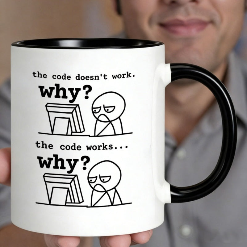 Tailorly Black Accent 11 oz Mug - humorous coding quote