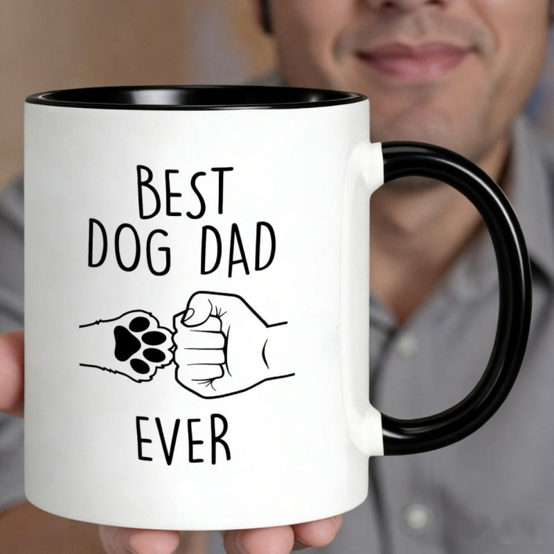 Tailorly Black Accent 11 oz Mug - hand and dog paw bump