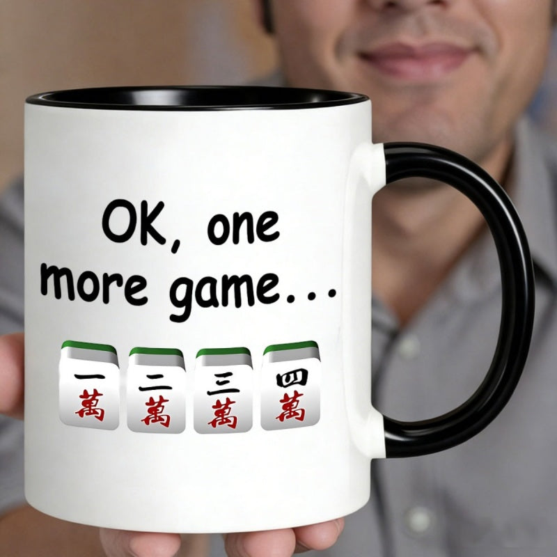 Tailorly Black Accent 11 oz Mug - mahjong tiles