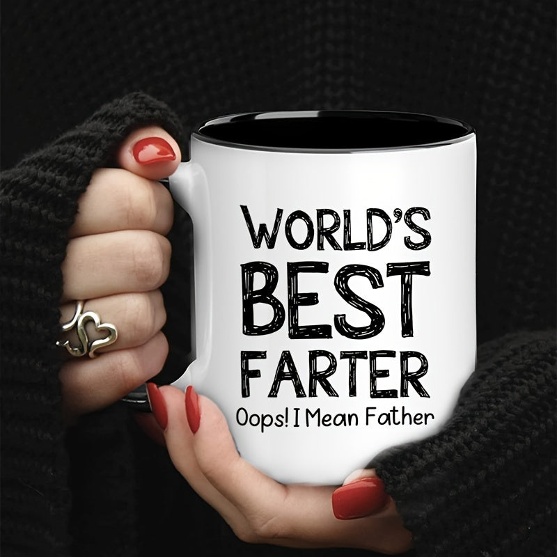 Tailorly Black Accent 11 oz Mug - the best farting dad humor coffee mug in the world a ceramic gift for fathers from daughters and for christmas and