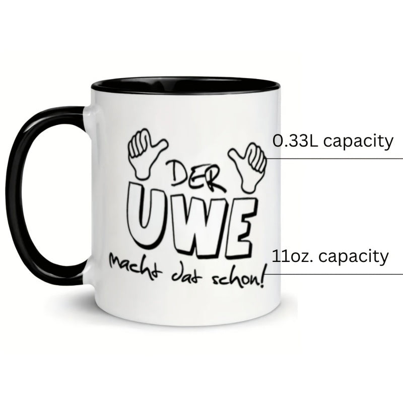 Tailorly Black Accent 11 oz Mug - thumbs lettering