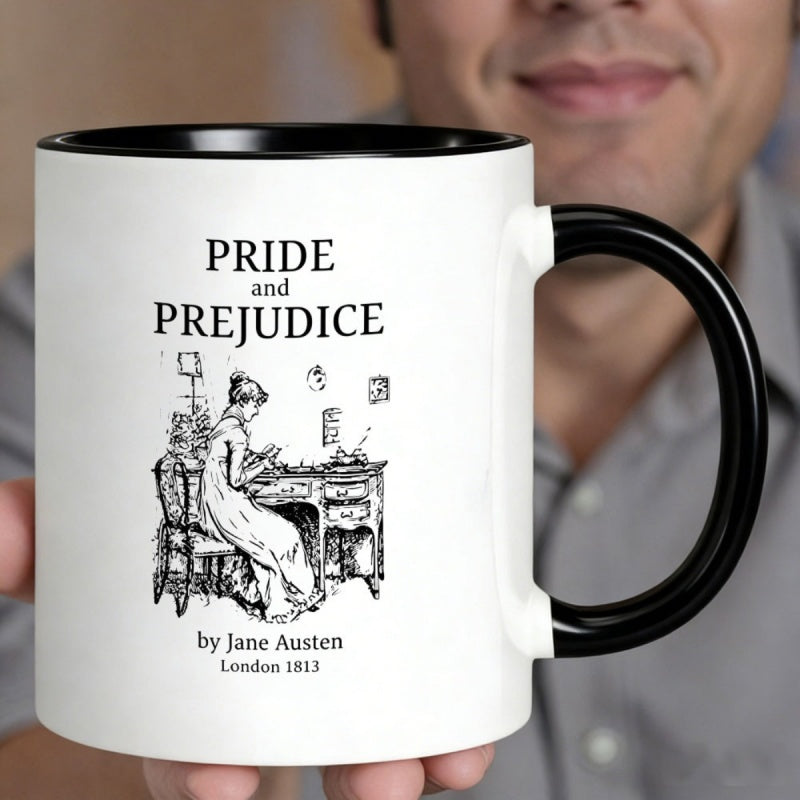 Tailorly Black Accent 11 oz Mug - vintage 1813 book art black white illustration
