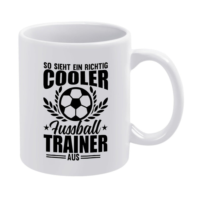 Tailorly White Ceramic 11 oz Mug - Athletic Design Featuring Laurel Wreaths Surrounding A Classic Sporty Soccer Ball