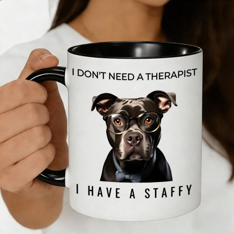 Tailorly Black Accent 11 oz Mug - i dont need a therapist i have a stylish glasses