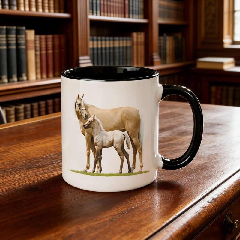 Tailorly Black Accent 11 oz Mug - horse