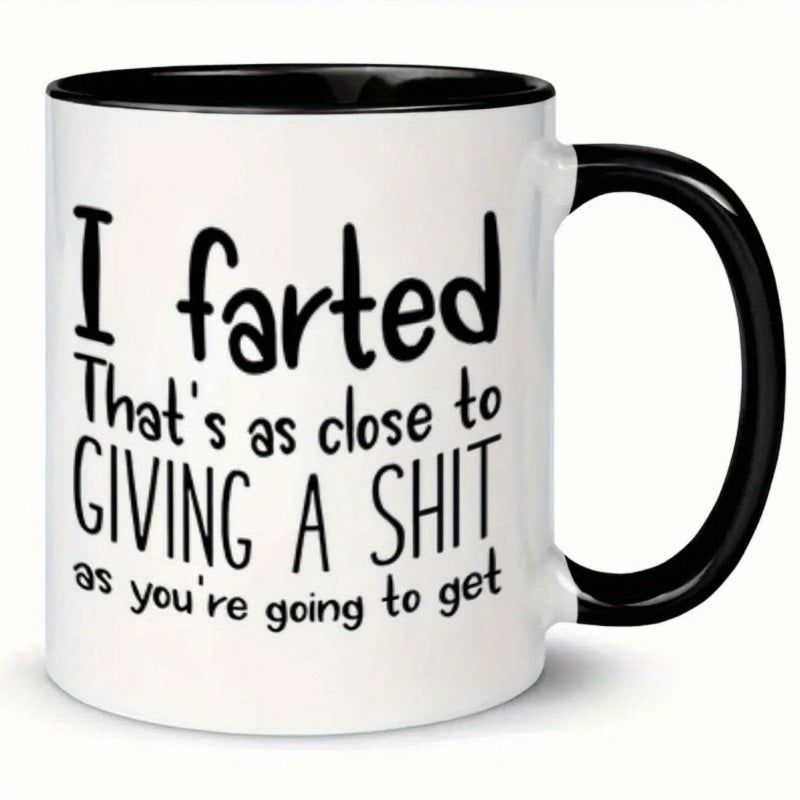 Tailorly Black Accent 11 oz Mug - text humor fart