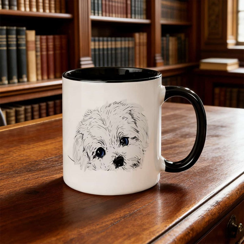 Tailorly Black Accent 11 oz Mug - puppy