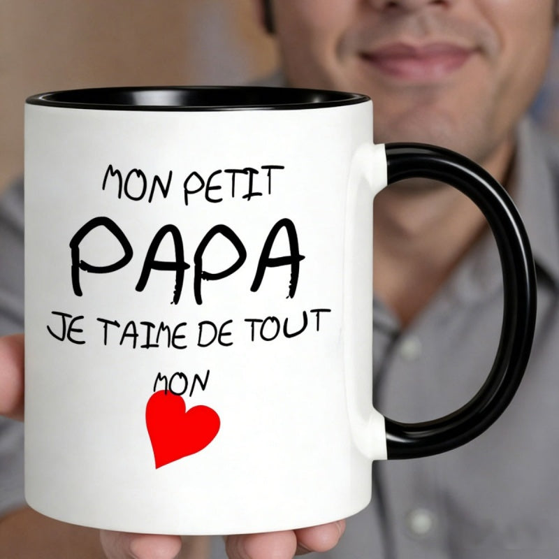 Tailorly Black Accent 11 oz Mug - papa french text red