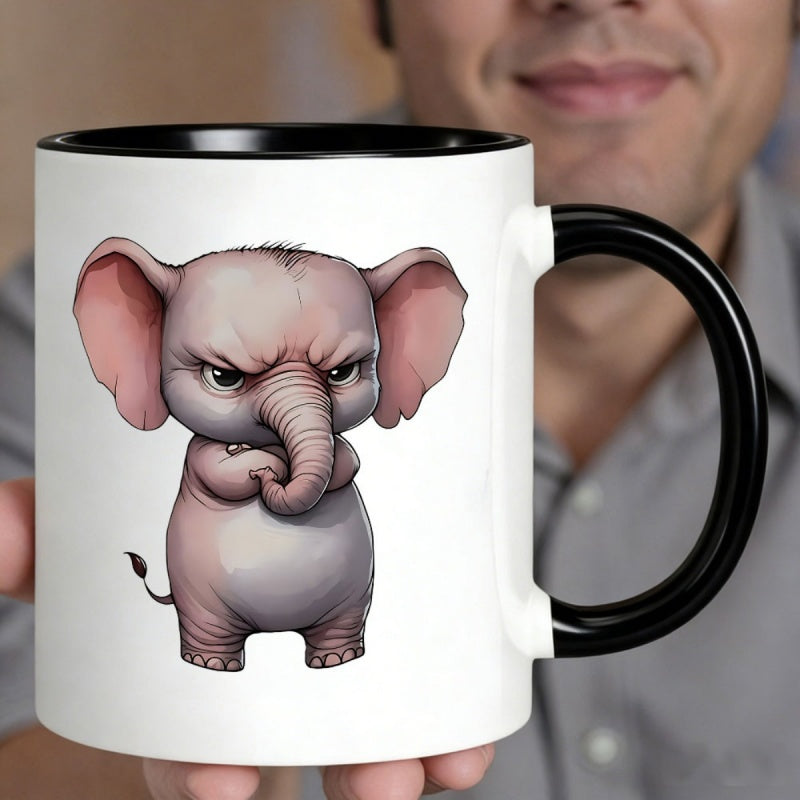 Tailorly Black Accent 11 oz Mug - small elephant