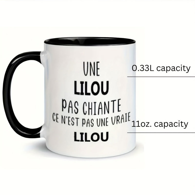 Tailorly Black Accent 11 oz Mug - text french 11oz ceramic coffee cup great for any season for _365bff9d78954b8bad8e3b613013d74a
