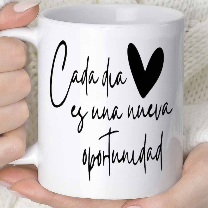Tailorly White Ceramic 11 oz Mug - Simple Minimalist Hand Drawn Style Solid Black Silhouette Decorative Heart