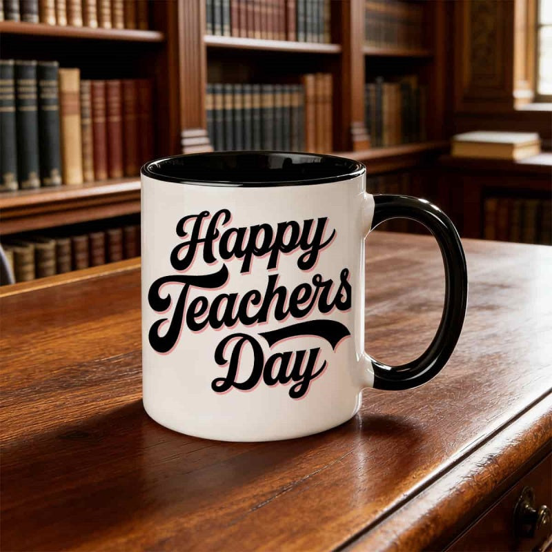 Tailorly Black Accent 11 oz Mug - happy teachers day