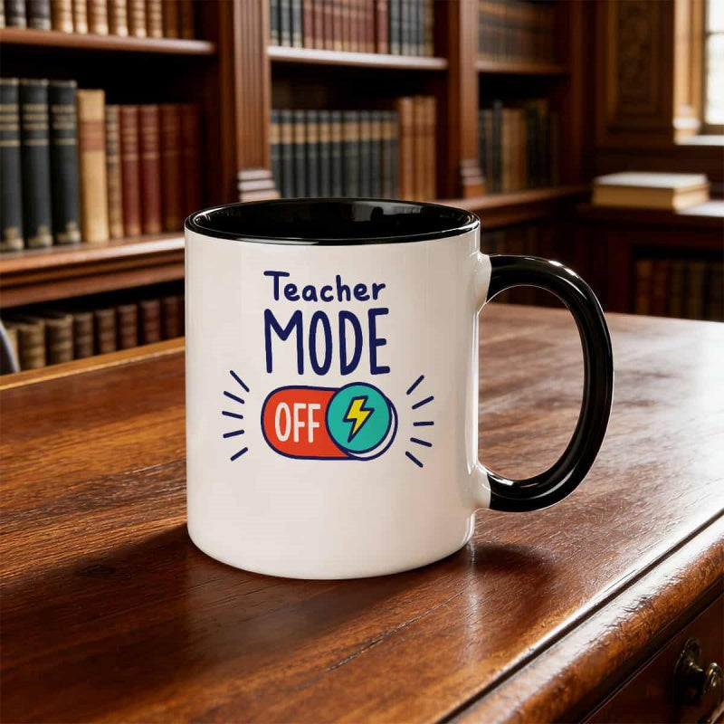 Tailorly Black Accent 11 oz Mug - teacher themed illustration