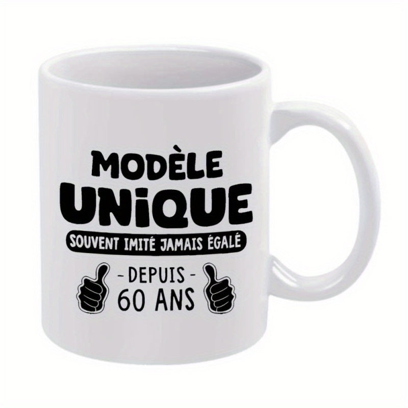 Tailorly White Ceramic 11 oz Mug - Minimalist Black Artistic Text Featuring Double Thumbs Up Gestures Mug