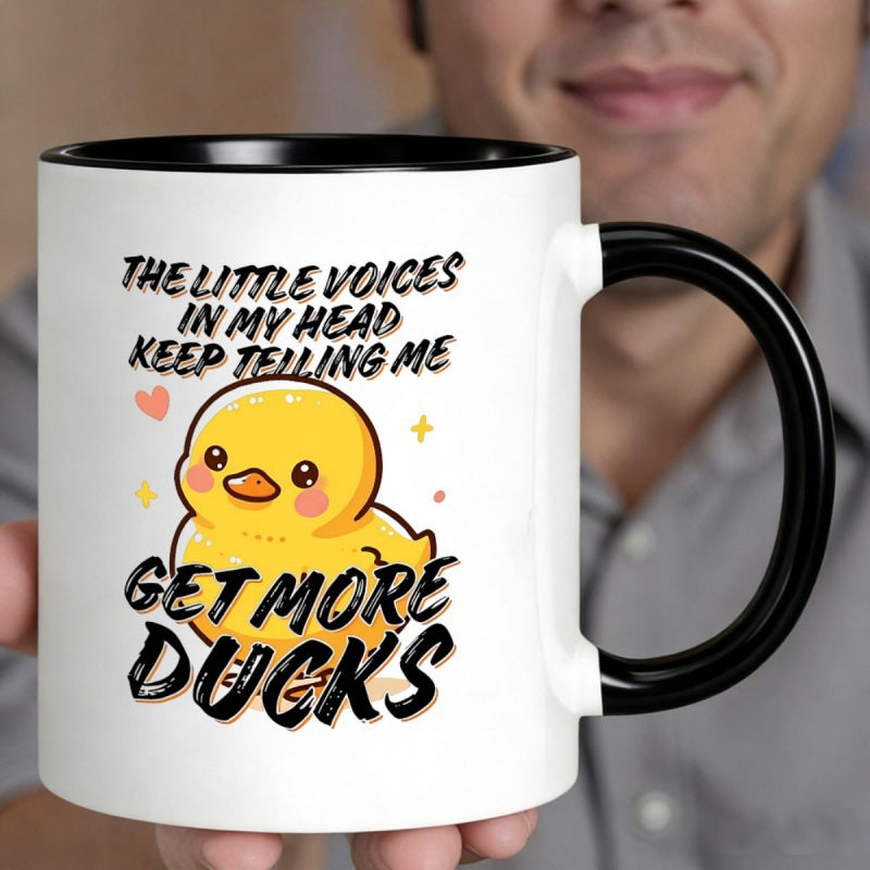 Tailorly Black Accent 11 oz Mug - yellow ducks quote cute duck