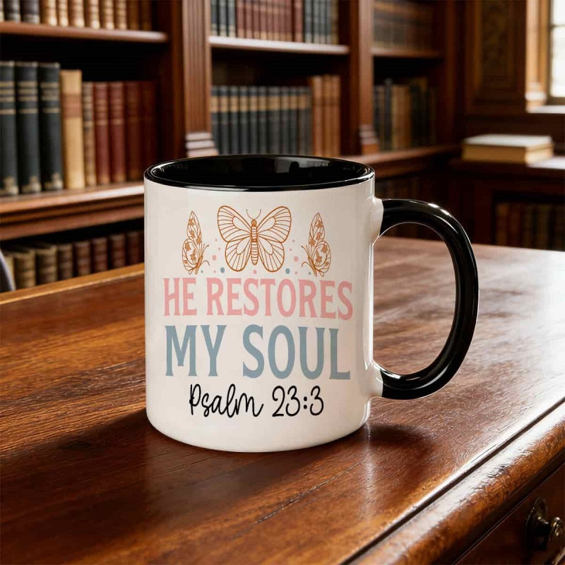 Tailorly Black Accent 11 oz Mug - soul awakens text