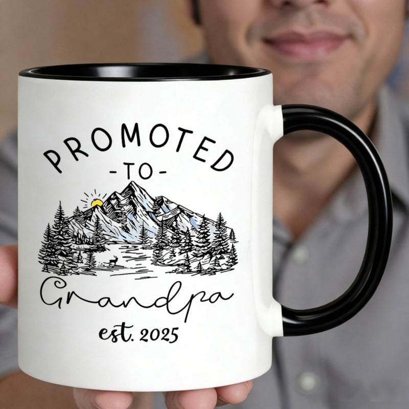 Tailorly Black Accent 11 oz Mug - grandpa est 2025