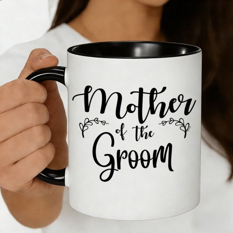 Tailorly Black Accent 11 oz Mug - floral calligraphy design