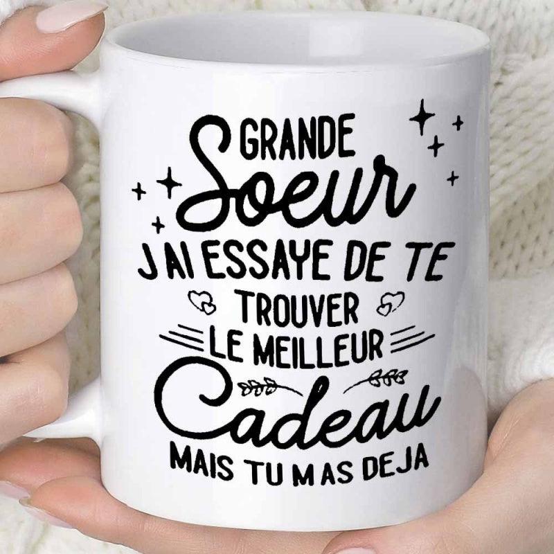 Tailorly White Ceramic 11 oz Mug - Minimalist Decorative Script With Delicate Stars And Small Hearts Typography