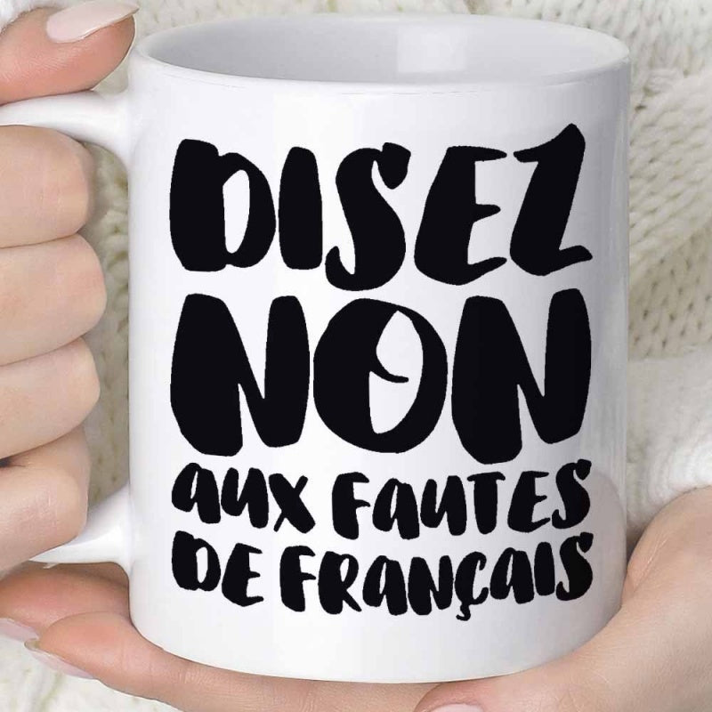 Tailorly White Ceramic 11 oz Mug - Minimalist Bold Black Lettering Printed On A Smooth