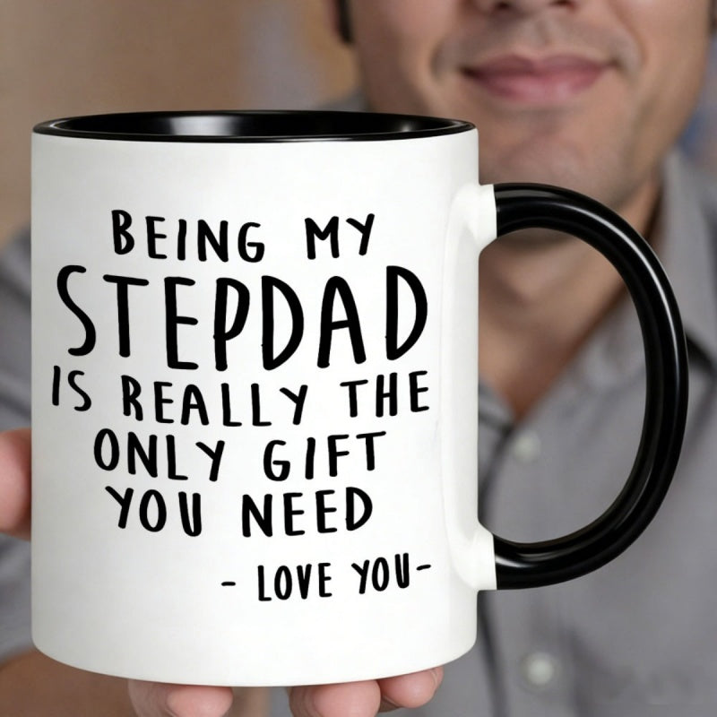 Tailorly Black Accent 11 oz Mug - being my stepdad is really the only need design love you quote
