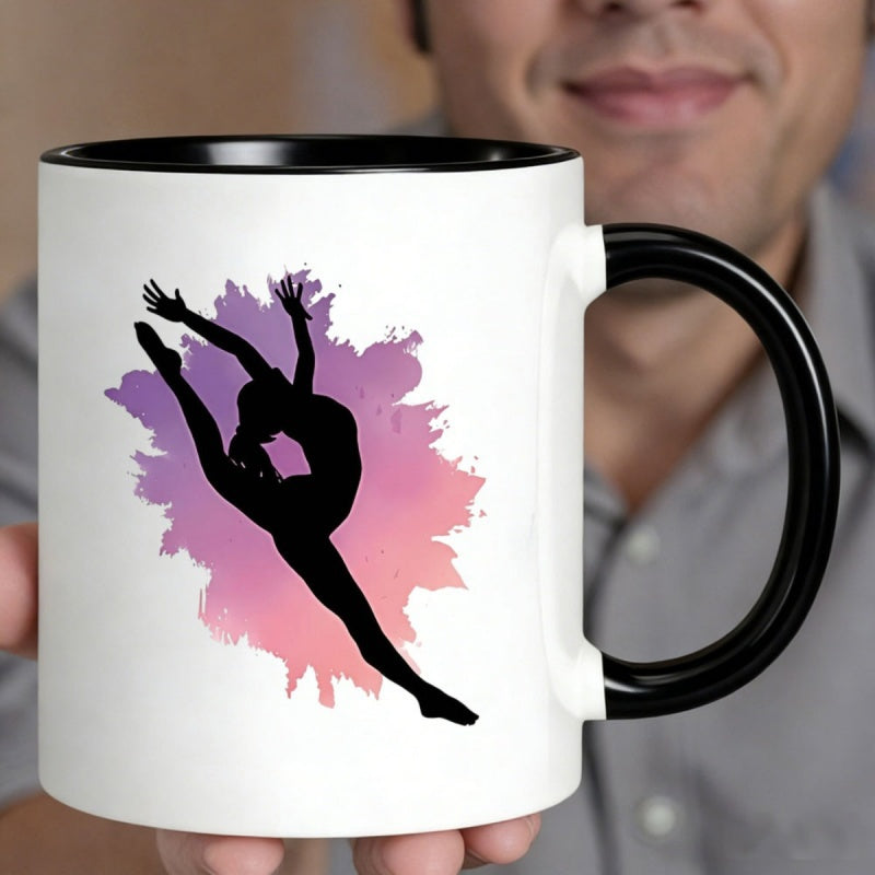 Tailorly Black Accent 11 oz Mug - silhouette dancer