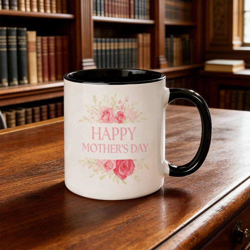 Tailorly Black Accent 11 oz Mug - lip friendly rim design