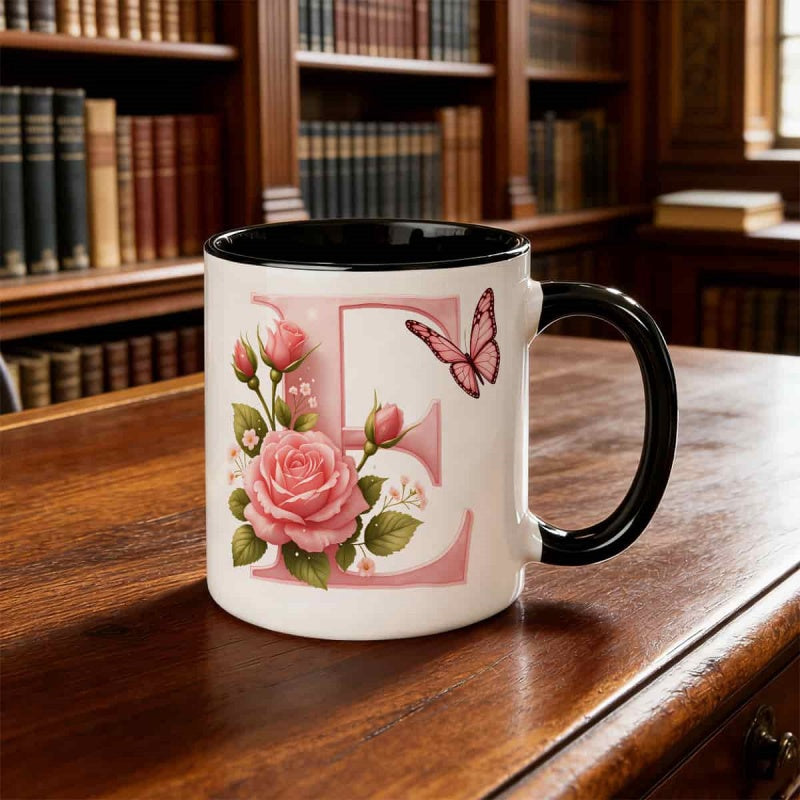 Tailorly Black Accent 11 oz Mug - 1pc with design with large print birthday gift holiday gift reusable drinkware perfect gift ceramic coffee mug