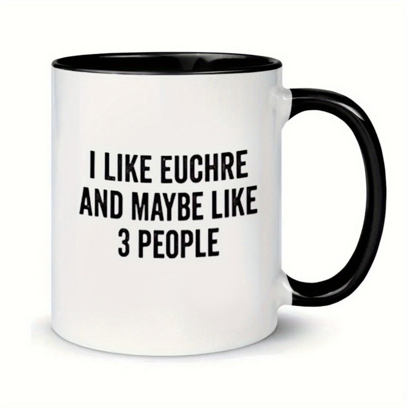 Tailorly Black Accent 11 oz Mug - i like euchre