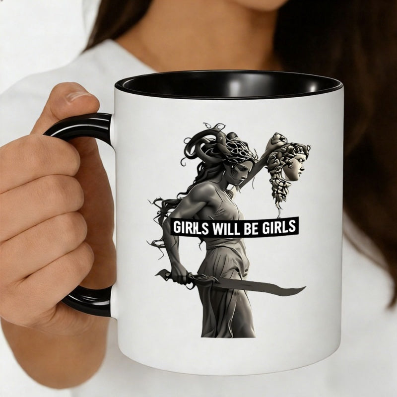 Tailorly Black Accent 11 oz Mug - medusa head