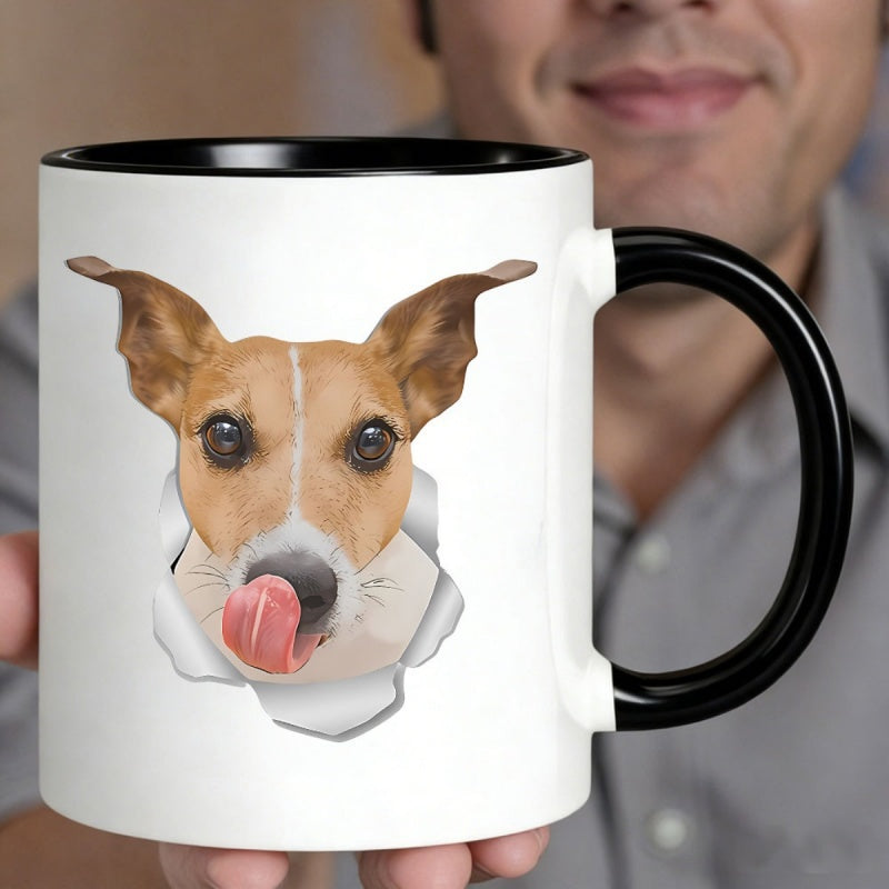 Tailorly Black Accent 11 oz Mug - cute cartoon dog