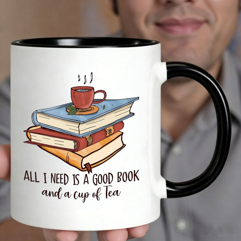 Tailorly Black Accent 11 oz Mug - is a and 11oz ceramic coffee mug reusableheat retaininghand wash only ideal for book loverstea enthusiastsmen