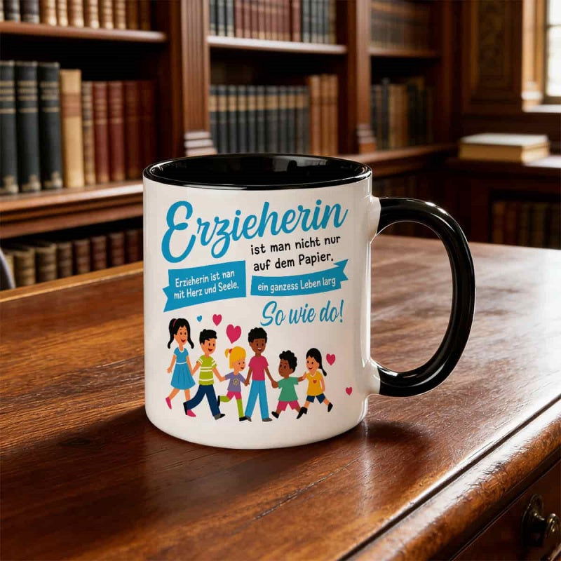 Tailorly Black Accent 11 oz Mug - funny design beer mug for teachers mothers day or back to school this 11oz ceramic cup is durable easy to clean and