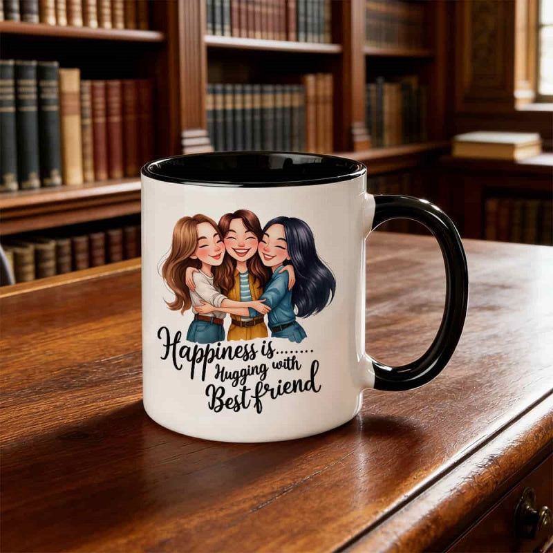 Tailorly Black Accent 11 oz Mug - couple themed humorous design Christmas New Year Valentine