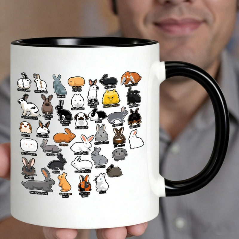 Tailorly Black Accent 11 oz Mug - diverse rabbit breeds names