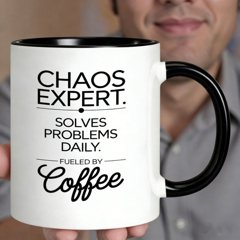 Tailorly Black Accent 11 oz Mug - daily coffee text