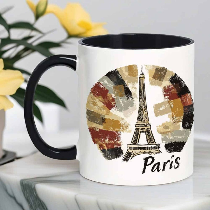 Tailorly Black Accent 11 oz Mug - artistic illustration with colorful design
