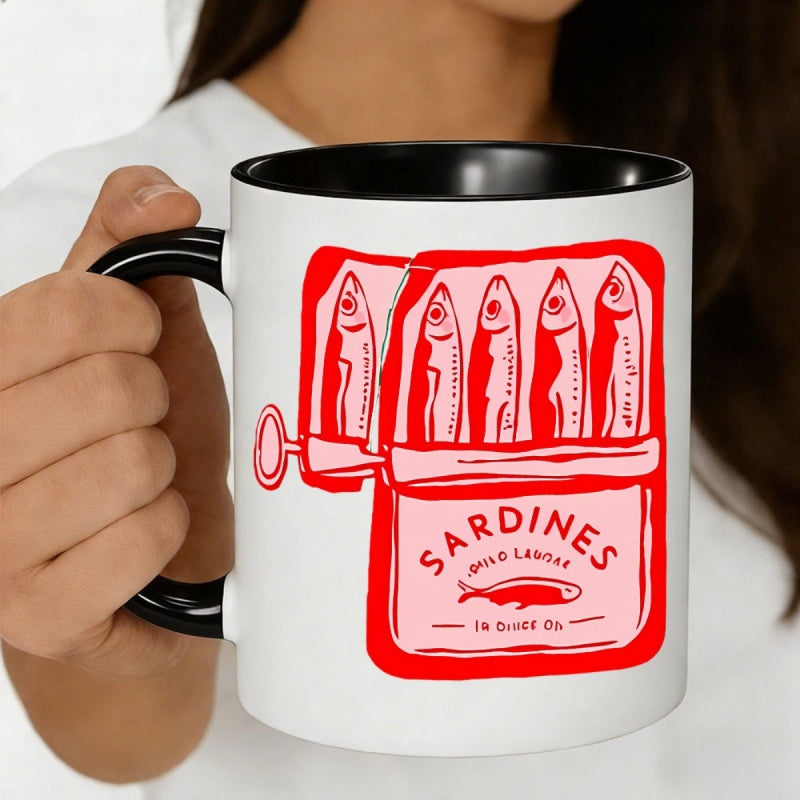 Tailorly Black Accent 11 oz Mug - red cartoon themed