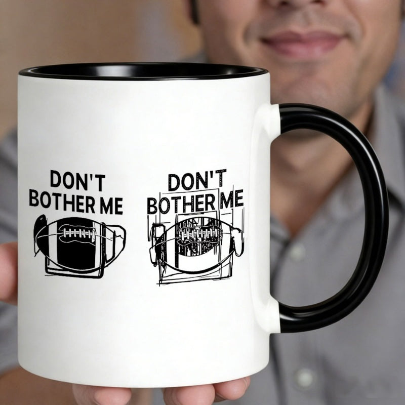 Tailorly Black Accent 11 oz Mug - football dont bother me slogan