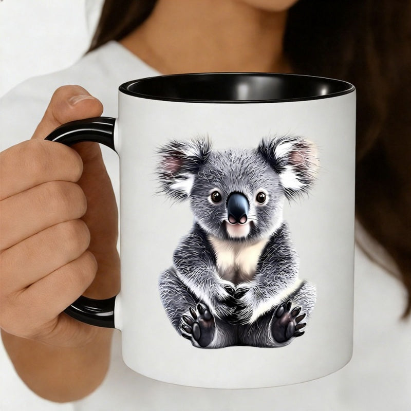 Tailorly Black Accent 11 oz Mug - adorable koala