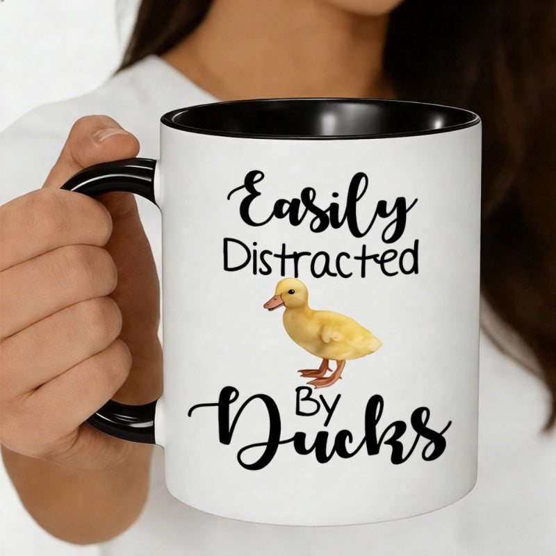 Tailorly Black Accent 11 oz Mug - yellow duck