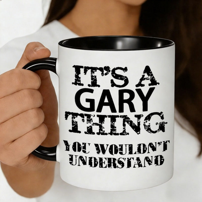 Tailorly Black Accent 11 oz Mug - its a thing coffee text