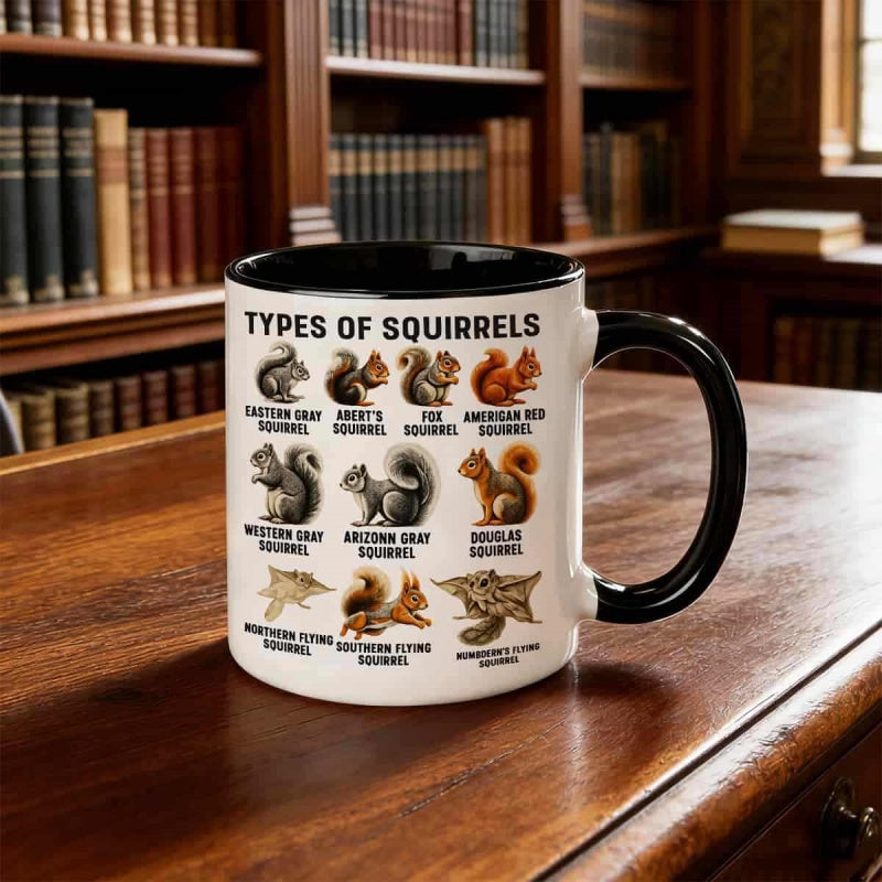 Tailorly Black Accent 11 oz Mug - funny squirrel